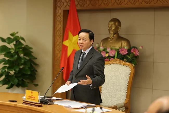 Deputy Prime Minister Tran Hong Ha speaks at the 29th meeting of the National Steering Committee on combating illegal, unreported and unregulated (IUU) fishing in Hanoi on January 6. (Photo: VNA)