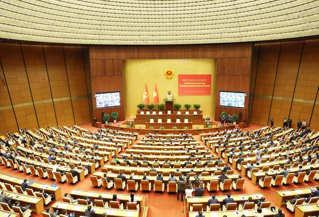 An overview of the national conference to disseminate and implement the Resolution of the 14th National Party Congress (Photo: VNA)