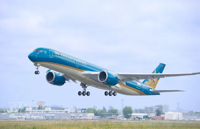 A wide-body Airbus A350 aircraft of Vietnam Airlines (Photo: VNA)