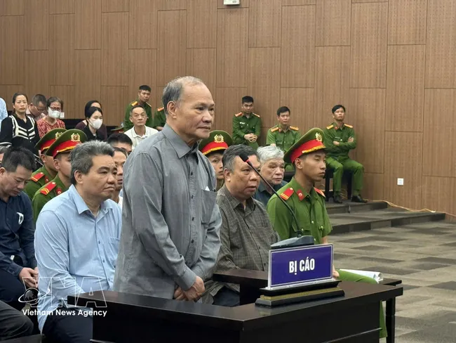 Former Deputy Minister of Agriculture and Rural Development Hoang Van Thang at the first-instance trial in Hanoi. (Photo: VNA)