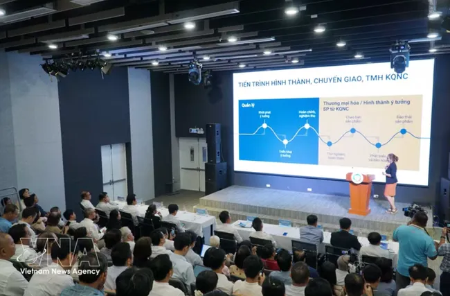 On March 13, 2026, the Ho Chi Minh City Department of Science and Technology holds a conference to launch a pilot scheme on policies designed to promote the commercialisation and rapid application of research outcomes and intellectual property generated from the state budget into production and business activities. (Photo: VNA)