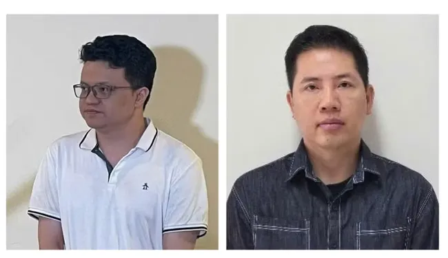 Defendant Nguyen Hai Binh (left) and defendant Vo Van Nam (right). (Photo: baochinhphu.vn)