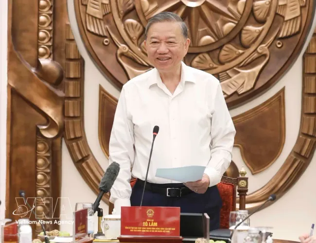 Party General Secretary and State President To Lam speaks at the working session with the Presidential Office on May 11, 2026. (Photo: VNA)