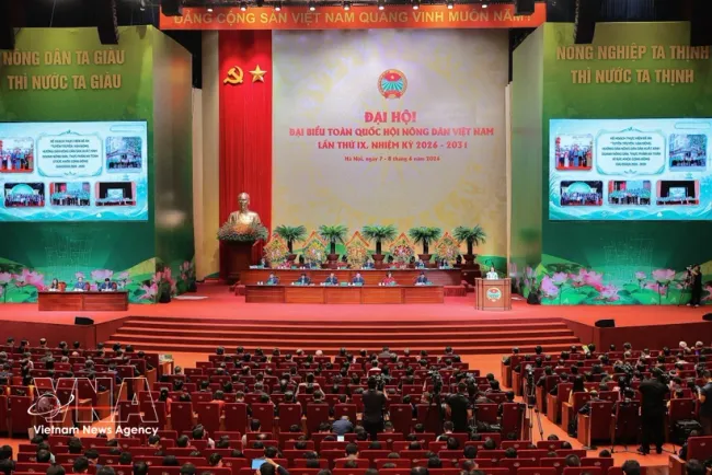 The 9th National Congress of the Vietnam Farmers' Association opens in Hanoi on June 8. (Photo: VNA)