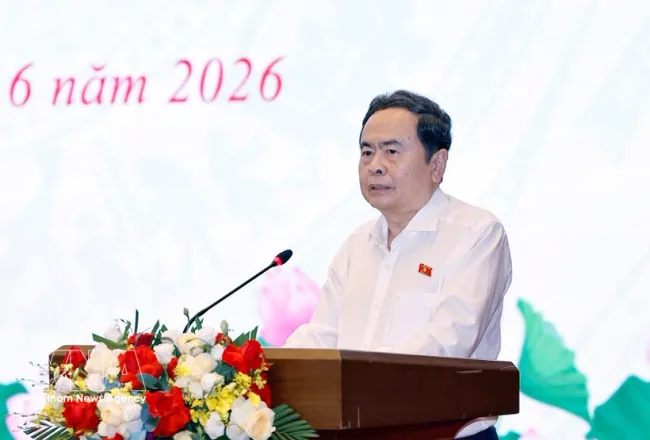 National Assembly Chairman Tran Thanh Man delivers closing remarks at the conference on the implementation of the legislative orientation for the 16th National Assembly in Hanoi on June 16, 2026. (Photo: VNA)