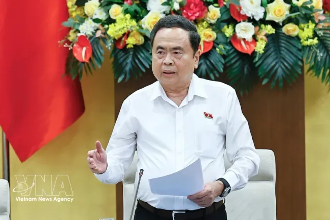 NA Chairman Tran Thanh Man speaks at the fourth session of the NA Standing Committee in Hanoi on July 8 (Photo: VNA)