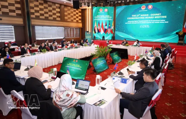 The opening ceremony of the 27th Coordinating Board Meeting of the ASEAN Occupational Safety and Health Network (ASEAN-OSHNET) in Da Nang, Vietnam. (Photo: VNA)