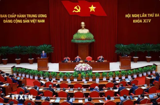 The opening session of the 14th Party Central Committee's third plenum (Photo: VNA)