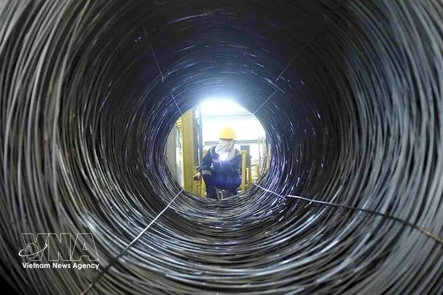 Steel products made by Hoa Phat Group. Materials are essential inputs and a prerequisite for the development of key industries and strategic technology products. (Photo: VNA)