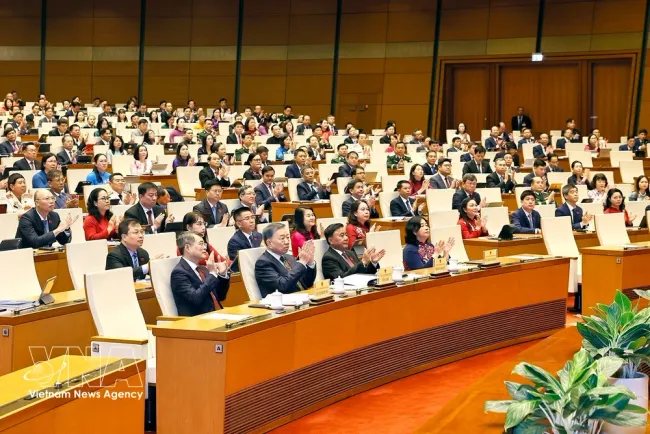 National Assembly Chairman Tran Thanh Man speaks at the first extraordinary session of the 16th National Assembly on August 3 (Photo: VNA)