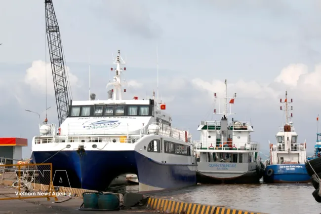 Passenger vessels operating on the Phan Thiet–Phu Quy route. (Photo: VNA)