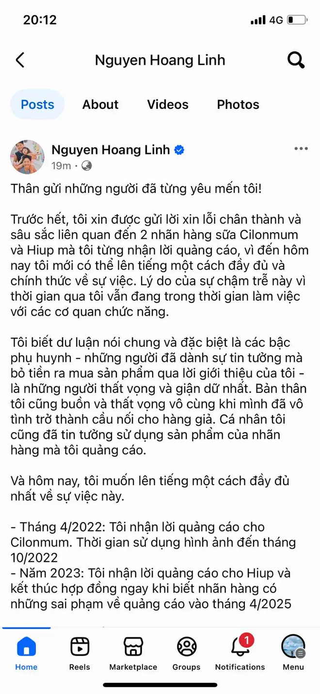 MC Ho&agrave;ng Linh c&ocirc;ng khai xin lỗi kh&aacute;n giả v&igrave; đ&atilde; "trở th&agrave;nh cầu nối cho h&agrave;ng giả" - Ảnh 1.