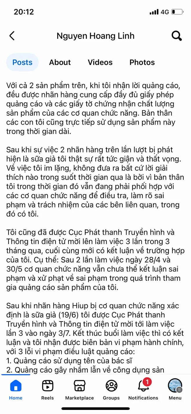 MC Ho&agrave;ng Linh c&ocirc;ng khai xin lỗi kh&aacute;n giả v&igrave; đ&atilde; "trở th&agrave;nh cầu nối cho h&agrave;ng giả" - Ảnh 2.