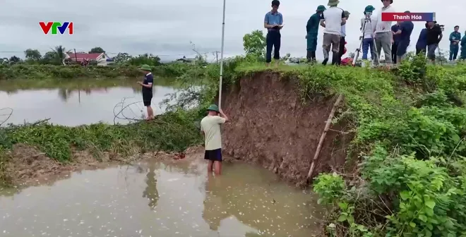 Thanh Hóa khẩn trương khắc phục sự cố đê điều sau mưa bão  - Ảnh 1.