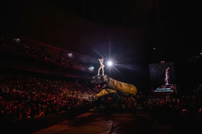 Đ&ecirc;m diễn tr&agrave;n ngập m&ocirc; h&igrave;nh khổng lồ trị gi&aacute; 900 triệu Đ&agrave;i tệ của Th&aacute;i Y L&acirc;m  - Ảnh 1.