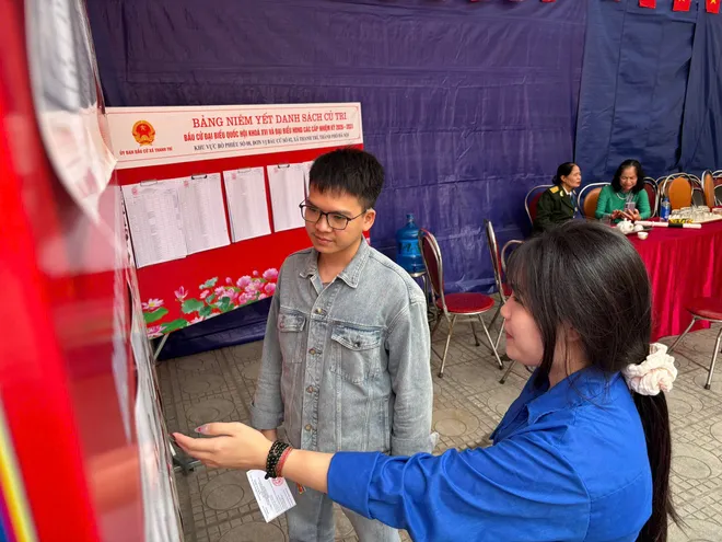 Cử tri xã Thanh Trì tích cực tham gia ngày hội toàn dân - Ảnh 21.