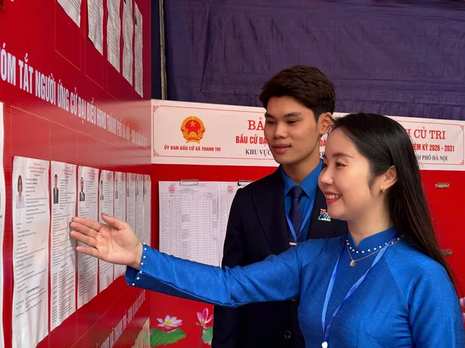 Cử tri xã Thanh Trì tích cực tham gia ngày hội toàn dân - Ảnh 19.