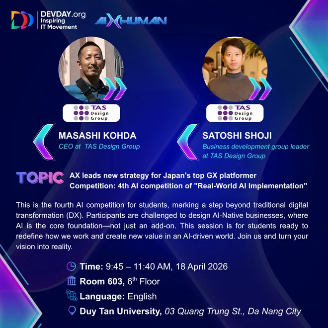 Lịch tr&igrave;nh Devday Đ&agrave; Nẵng 2026 c&ugrave;ng những gương mặt diễn giả uy t&iacute;n- Ảnh 8.