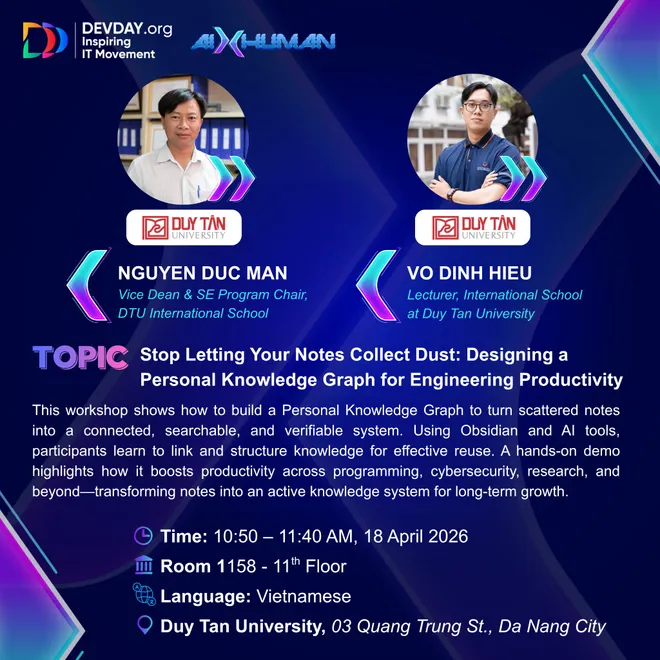 Lịch tr&igrave;nh Devday Đ&agrave; Nẵng 2026 c&ugrave;ng những gương mặt diễn giả uy t&iacute;n- Ảnh 15.