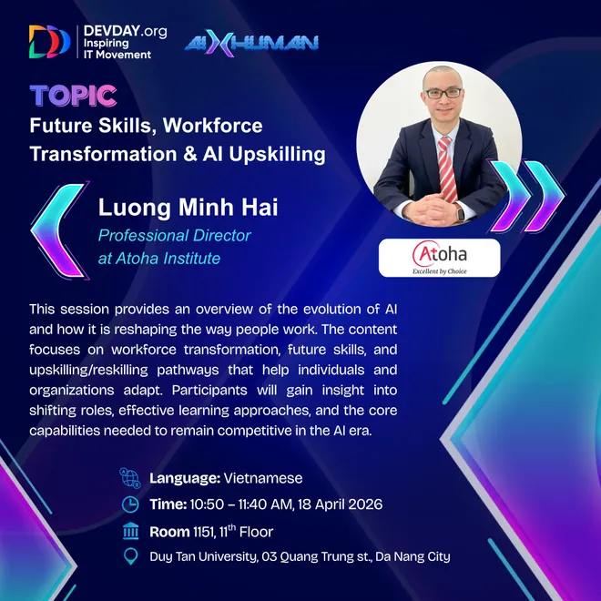 Lịch tr&igrave;nh Devday Đ&agrave; Nẵng 2026 c&ugrave;ng những gương mặt diễn giả uy t&iacute;n- Ảnh 11.