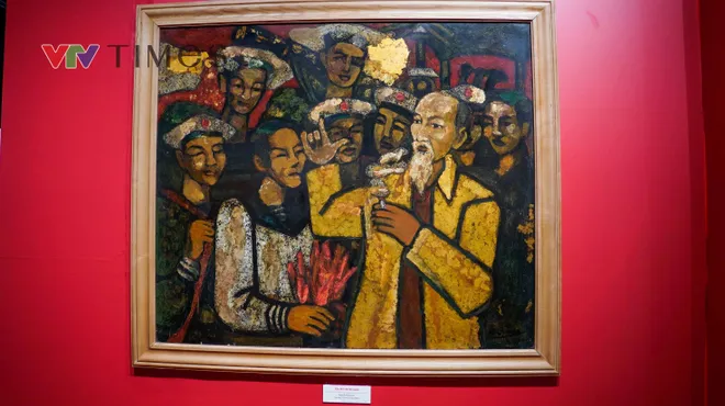 Người trẻ ấn tượng với triển l&atilde;m tranh sơn m&agrave;i &ldquo;Qu&ecirc; hương v&agrave; người chiến sĩ&rdquo; - Ảnh 5.