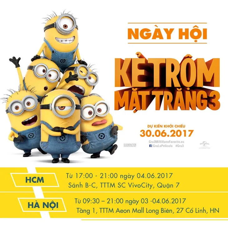 Trải nghiệm cơn sóng màu vàng mang tên Minions – Kẻ trộm mặt trăng tại AEON MALL Long Biên - Ảnh 1. Trải nghiệm cơn sóng màu vàng mang tên Minions – Kẻ trộm mặt trăng tại AEON MALL Long Biên - Ảnh 1.