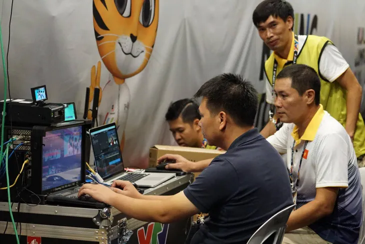 Đài THVN ghi hình trực tiếp thi đấu bóng chuyền nam và nữ tại SEA Games 29 - Ảnh 5. Đài THVN ghi hình trực tiếp thi đấu bóng chuyền nam và nữ tại SEA Games 29 - Ảnh 5.