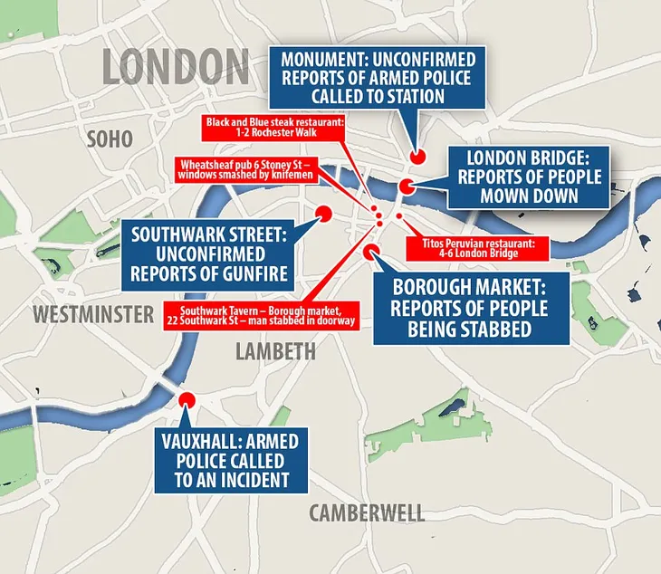 Sau Manchester, Thủ đô London bị tấn công điên cuồng bằng xe tải và dao - Ảnh 2. Sau Manchester, Thủ đô London bị tấn công điên cuồng bằng xe tải và dao - Ảnh 2.