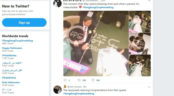Đám cưới Song Hye Kyo và Song Joong Ki nóng nhất Twitter hôm nay - Ảnh 1. Đám cưới Song Hye Kyo và Song Joong Ki nóng nhất Twitter hôm nay - Ảnh 1.