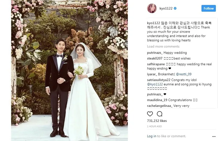 Song Hye Kyo lần đầu lên tiếng sau đám cưới - Ảnh 1. Song Hye Kyo lần đầu lên tiếng sau đám cưới - Ảnh 1.