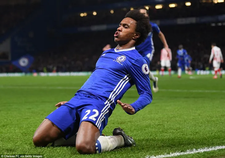 Willian đã có 1 cú đúp trong trận đấu này Willian đã có 1 cú đúp trong trận đấu này