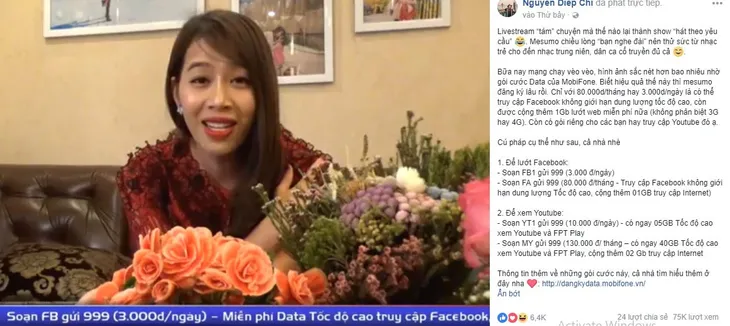 Livestream bằng 4G MobiFone, MC Diệp Chi tự tin cover loạt ca khúc hot - Ảnh 2. Livestream bằng 4G MobiFone, MC Diệp Chi tự tin cover loạt ca khúc hot - Ảnh 2.
