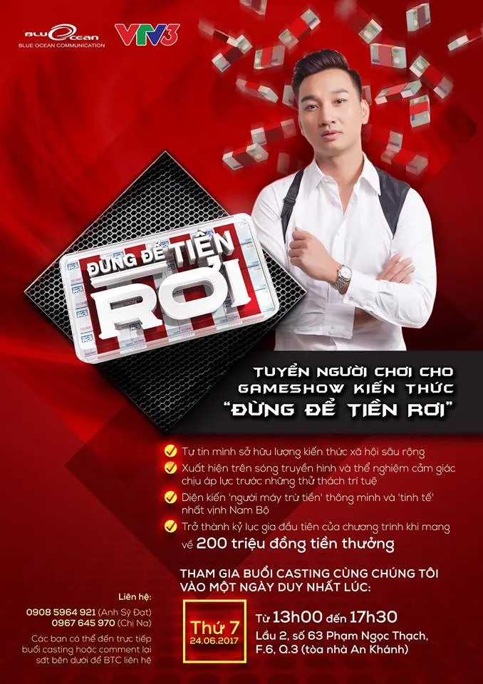 Đừng để tiền rơi tuyển người chơi tại TP.HCM - Ảnh 1. Đừng để tiền rơi tuyển người chơi tại TP.HCM - Ảnh 1.