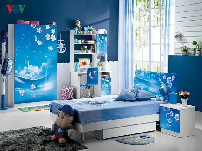 Nội thất phòng ngủ nổi bật với sắc xanh lam - Ảnh 3. Nội thất phòng ngủ nổi bật với sắc xanh lam - Ảnh 3.