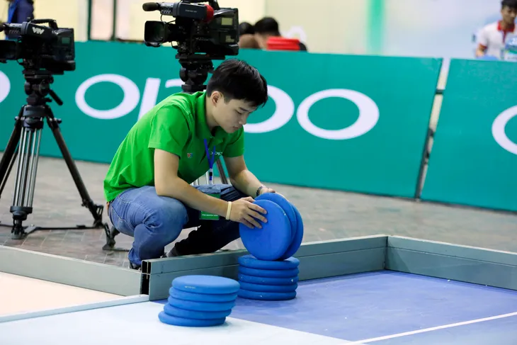 Robocon Việt Nam 2017: Nhiều đội gây ấn tượng ngay từ buổi thử sân - Ảnh 9. Robocon Việt Nam 2017: Nhiều đội gây ấn tượng ngay từ buổi thử sân - Ảnh 9.