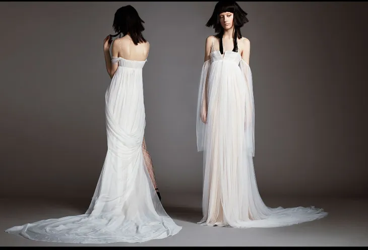 Không khoe eo thon, Vera Wang tung váy cưới ma mị, phá cách - Ảnh 8.