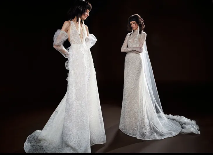 Không khoe eo thon, Vera Wang tung váy cưới ma mị, phá cách - Ảnh 5.