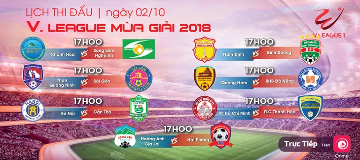 Lịch thi đấu và trực tiếp vòng đấu áp chót V.League 2018 - Ảnh 2. Lịch thi đấu và trực tiếp vòng đấu áp chót V.League 2018 - Ảnh 2.