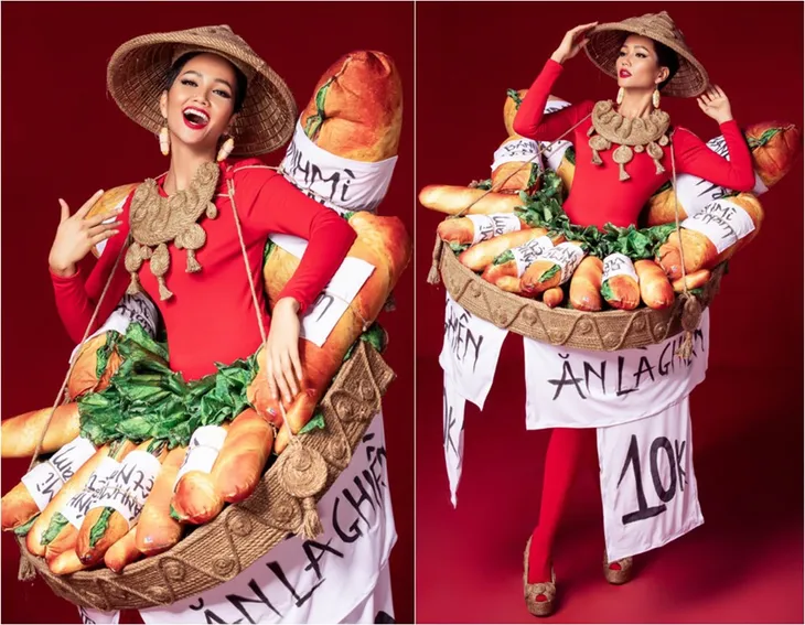 Cận cảnh HHen Niê diện trang phục bánh mì tới Miss Universe - Ảnh 1. Cận cảnh HHen Niê diện trang phục bánh mì tới Miss Universe - Ảnh 1.