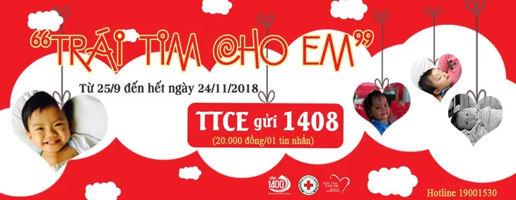 Hơn 1,1 tỷ đồng nhắn tin ủng hộ Trái tim cho em - Ảnh 1. Hơn 1,1 tỷ đồng nhắn tin ủng hộ Trái tim cho em - Ảnh 1.
