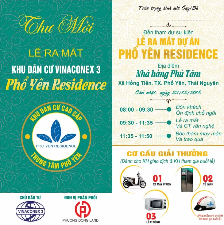 Ngày 23/12/2018, Vinaconex 3 chính thức cho ra mắt dự án Phổ Yên Residence - Ảnh 3. Ngày 23/12/2018, Vinaconex 3 chính thức cho ra mắt dự án Phổ Yên Residence - Ảnh 3.