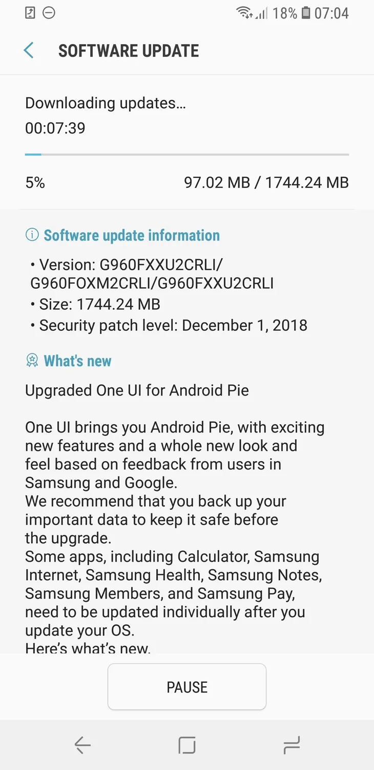 Samsung cập nhật Android 9 Pie trên dòng Galaxy S9 sớm hơn dự định - Ảnh 1. Samsung cập nhật Android 9 Pie trên dòng Galaxy S9 sớm hơn dự định - Ảnh 1.