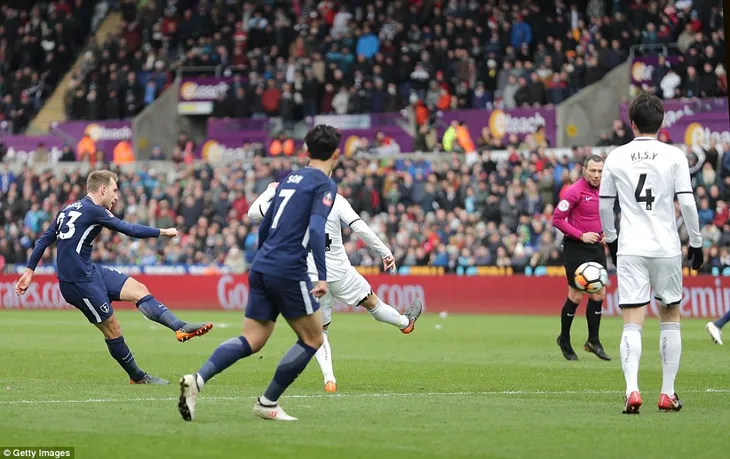 Eriksen lập cú đúp, Tottenham bẻ cánh thiên nga Swansea để vào bán kết FA Cup - Ảnh 1. Eriksen lập cú đúp, Tottenham bẻ cánh thiên nga Swansea để vào bán kết FA Cup - Ảnh 1.
