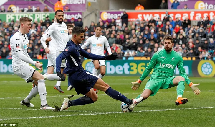 Thắng dễ Swansea, Tottenham vào bán kết FA Cup - Ảnh 1. Thắng dễ Swansea, Tottenham vào bán kết FA Cup - Ảnh 1.