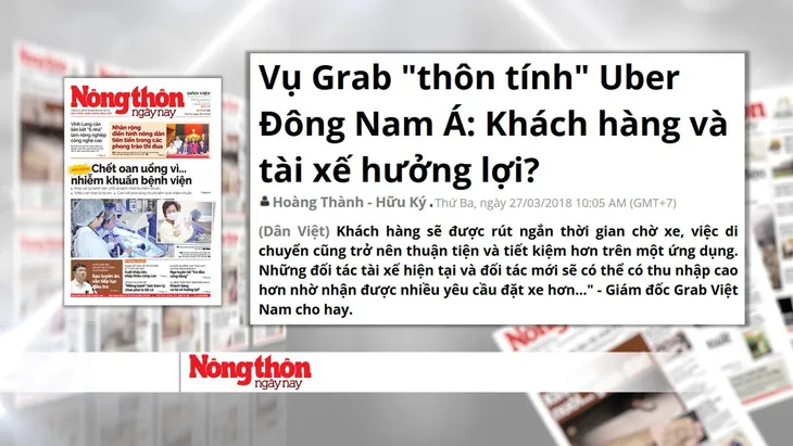 Grab thâu tóm Uber: Ai được lợi? - Ảnh 1. Grab thâu tóm Uber: Ai được lợi? - Ảnh 1.