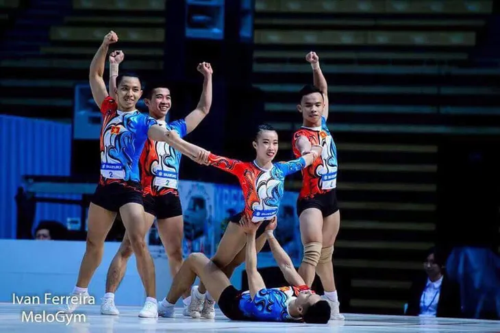 ĐT thể dục Aerobic Việt Nam thi đấu xuất sắc tại Cúp Thế giới ở Nhật Bản - Ảnh 1. ĐT thể dục Aerobic Việt Nam thi đấu xuất sắc tại Cúp Thế giới ở Nhật Bản - Ảnh 1.