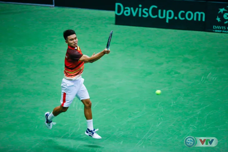 Davis Cup 2018: ĐT Việt Nam giành chiến thắng ngày ra quân - Ảnh 1. Davis Cup 2018: ĐT Việt Nam giành chiến thắng ngày ra quân - Ảnh 1.