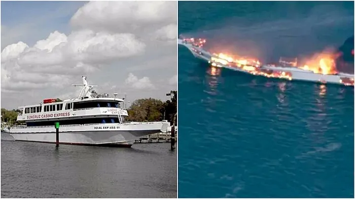 Du thuyền bốc cháy khi đang neo ở ven biển Florida, Mỹ - Ảnh 2. Du thuyền bốc cháy khi đang neo ở ven biển Florida, Mỹ - Ảnh 2.