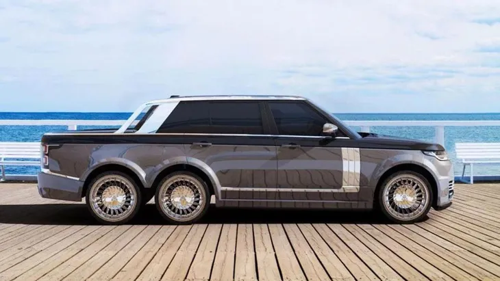 Tròn mắt với Range Rover độ siêu bán tải 6 bánh cho giới siêu giàu - Ảnh 3. Tròn mắt với Range Rover độ siêu bán tải 6 bánh cho giới siêu giàu - Ảnh 3.