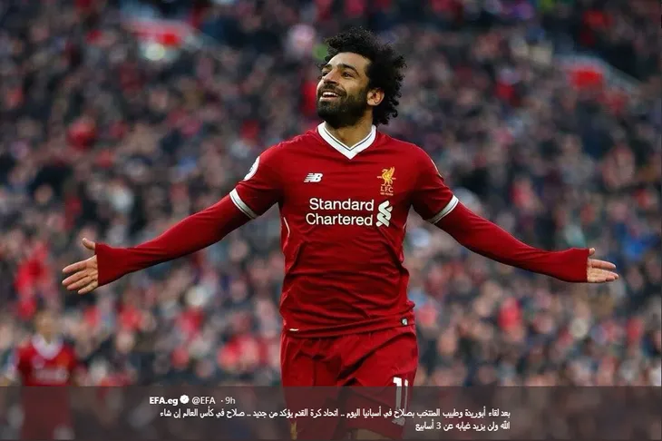 Mohamed Salah có thể tham dự World Cup 2018 - Ảnh 1. Mohamed Salah có thể tham dự World Cup 2018 - Ảnh 1.
